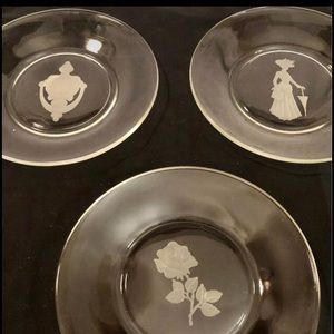 3 Avon Commemorative Etched Glass 1970s Plates